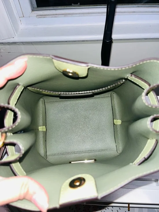 Michael Kors Emilia Green Bucket Bag - Picture 8 of 10